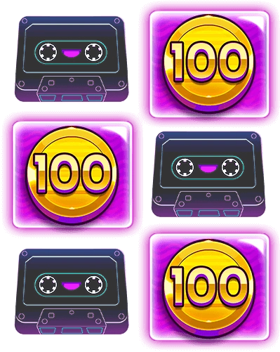 5 Top Hitlijsten bonusspel retro tapes.